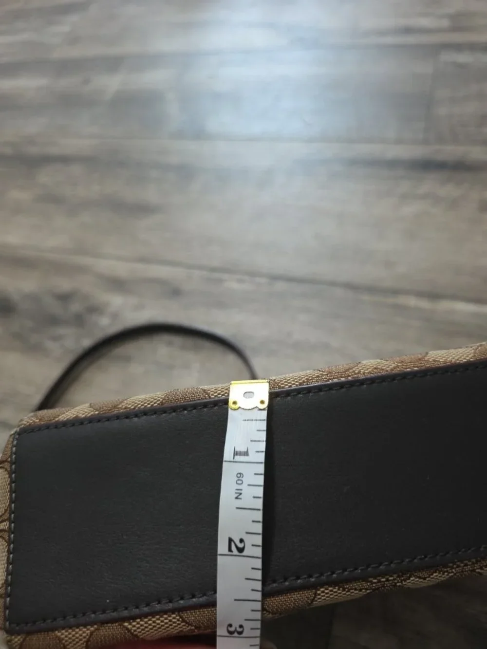 Coach VTG Beige/Brown Canvas and Leather Kelsey Satchel Crossbody - Signature C